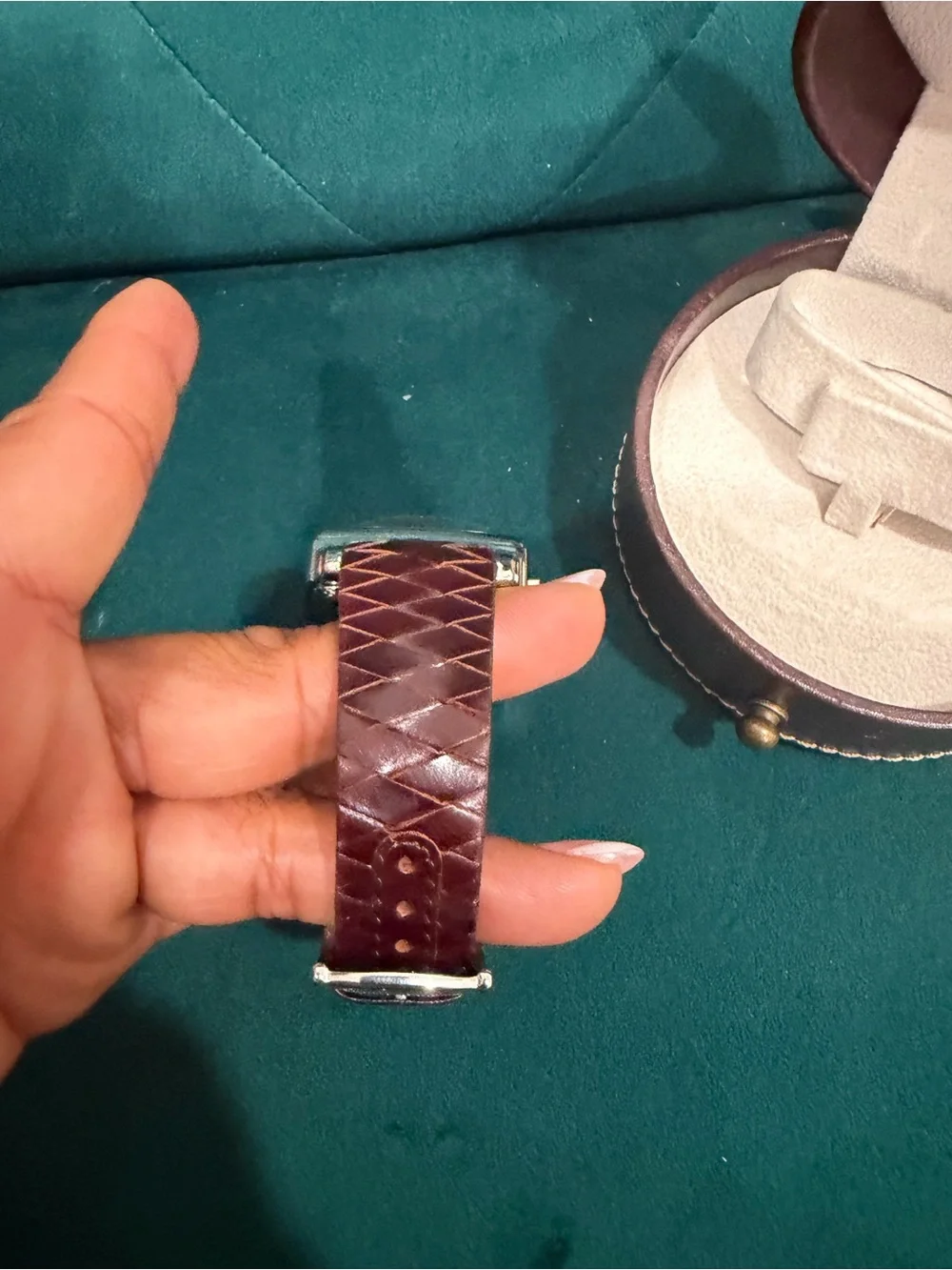 Brown Leather Chronograph Watch with Silver Case - Brand